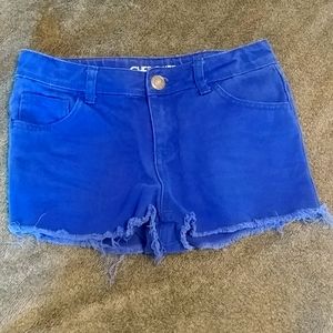 Bright blue jean shorts